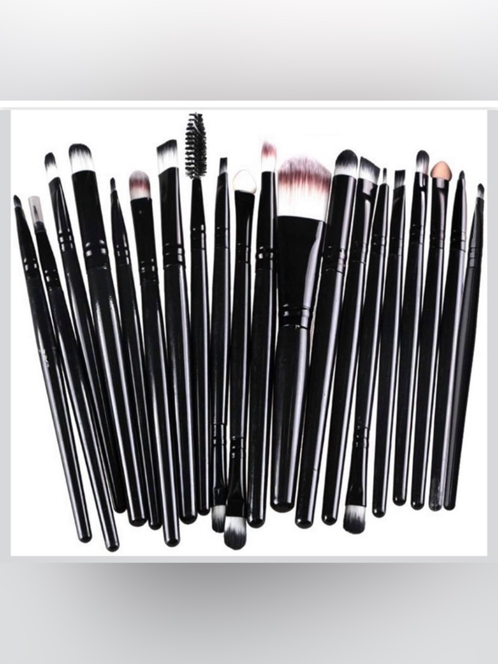 NWT~ 20 Piece Full Face Makeup Brush Set~Black